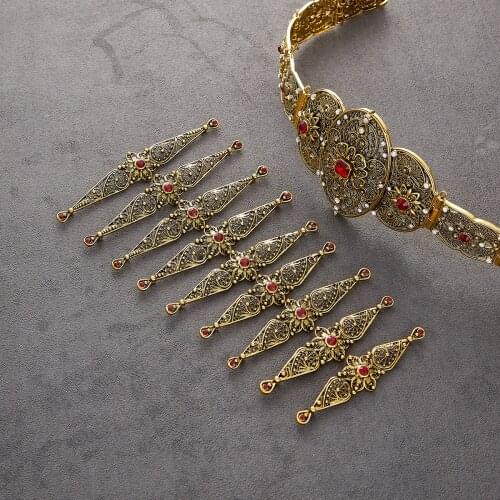 2021 March new design women belt chain metal waistband jewelry long adjustable length wedding caftan dress belt with breastplate