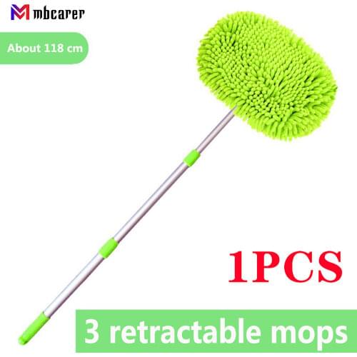 Upgrade Three section telescopic car washing mop Super absorbent Car Cleaning Car brushes Mop Window Wash Tool Dust Wax Mop Soft