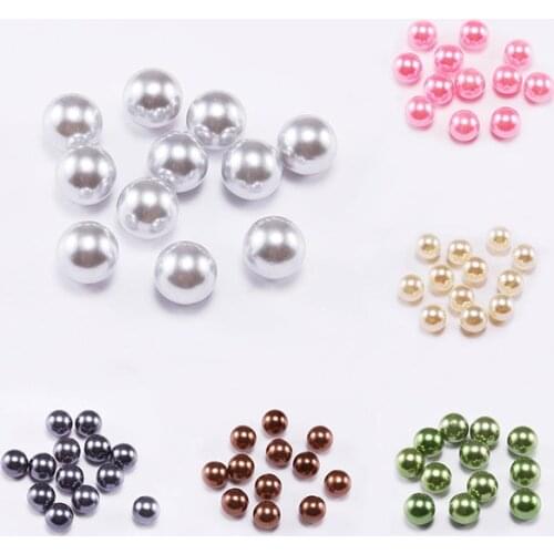 Wholesale Round No Hole ABS Imitation Pearl Loose Beads DIY Craft Jewelry Making