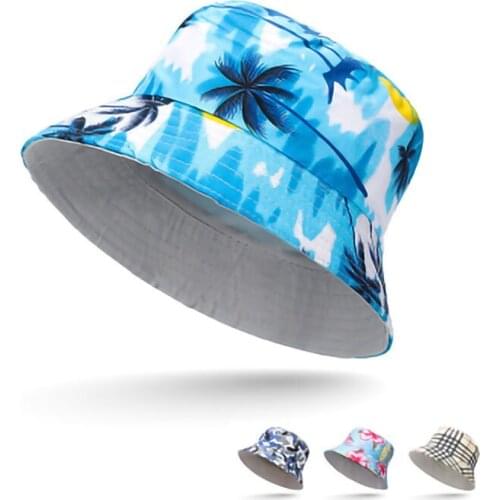 New Fashion Tie-dyed Bucket Hat Unisex Spring/Summer Outdoor Sunhat Mens/Womens Double-side Wearing Caps Polyester Graffiti Hats