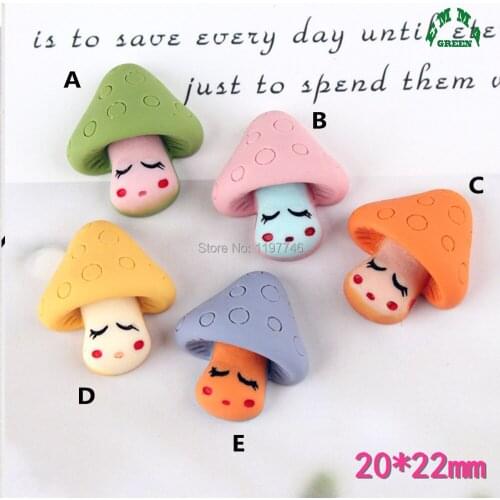 Slime Charms cute Mushroom Resin 10pcs 22mm Plasticine Slime Accessories Beads Lizun Making Supplies For DIY Scrapbooking Crafts