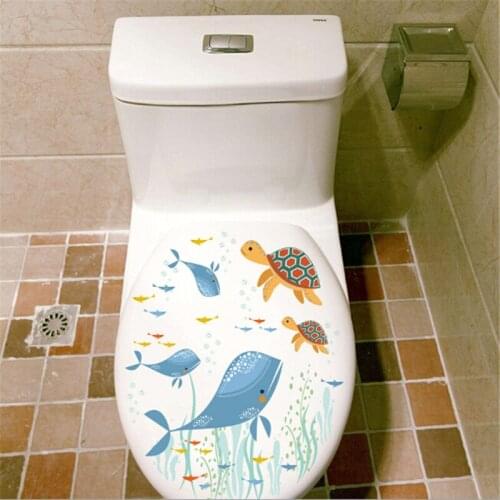Underwater World Bathroom Sticker For Toilet Waterproof Home Decoration Toilet Refrigerator Swimming Pool Wall Decals