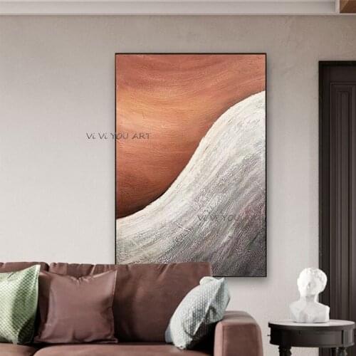 Simplicity Hand Oil Painting Nordic Abstract Porch Aisle Decorative Geometric Art Living Room Loft Industrial style Large Size