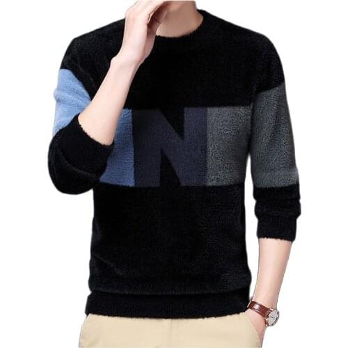 Pullovers，Mens Sweater，Winter New Long-Sleeved Sweater, Casual Bottom, Crew Neck, Three Colors, Plus Size, Youth Fashion Trend