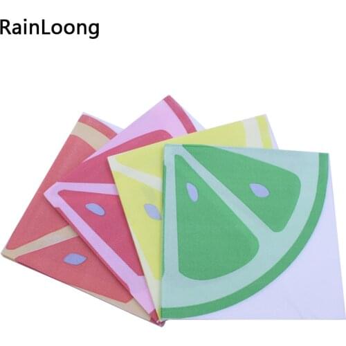 [RainLoong] Beverage Lemon Fruit Paper Napkins Event & Party Tissue Napkins Decoration Serviettes 33*33cm 1 pack (20pcs/pack)