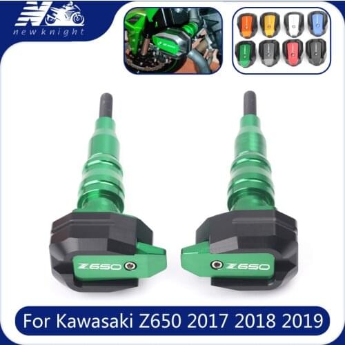 With Logo For Kawasaki Z650 2017-2020 2019 Motorcycle CNC Falling Protection Frame Slider Fairing Guard Anti Crash Pad Protector