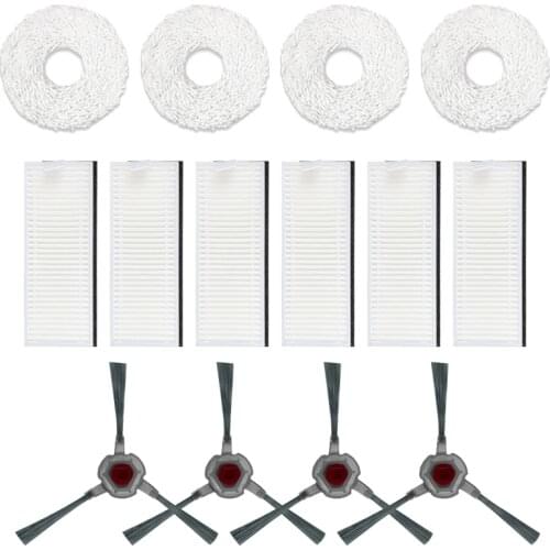 HOT！-14Pcs Side Brush HEPA Filter Mops for ECOVACS Deebot N9+ Accessories Robot Vacuum Cleaner Replacement