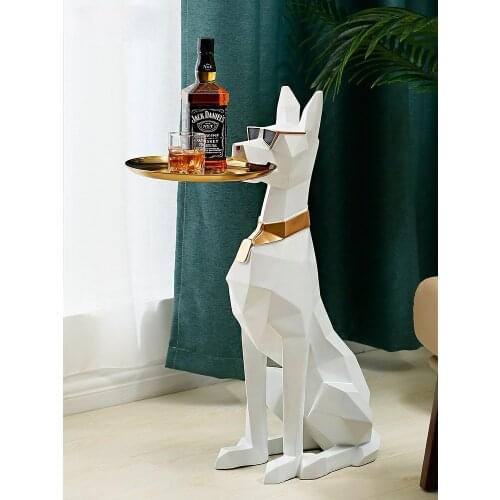 Living room decor Modelling of the dog sculpture art ground is placed Small items to receive home decor Animal sculpture