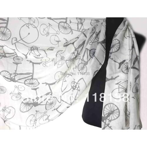 Vintage Bicycle Print Scarf Shawl Beach Wrap Ladies Accessories Birthday Mothers Day Gift, Free Shipping