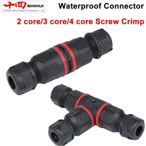 Waterproof Butt Connector Aviation Plug Socket T-Type Wire Connector WMS20 2 Core 3 Core 4 Core Screw Crimp Cable Connector