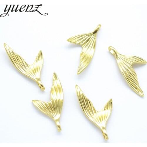 YuenZ 10pcs KC Plated Fish tail Charms Pendant DIY for bracelet necklace 29*15mm W173