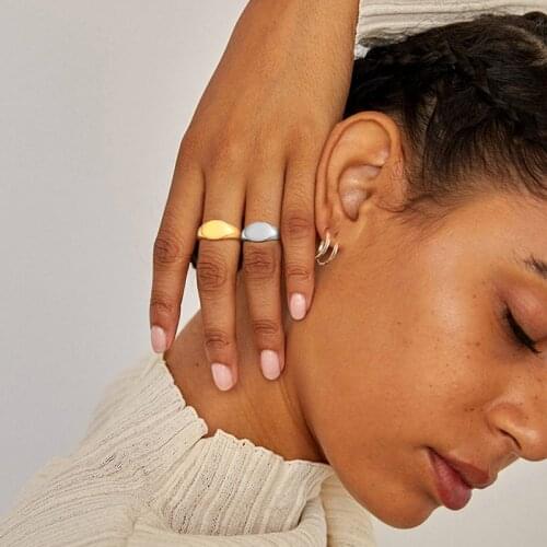 Womens Initials Customzied Oval Signet Ring Engrave Name Stainless Steel Finger Ring Pinky Jewelry