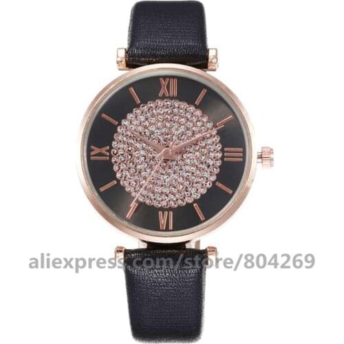 Wholesale Luxury Women Watches Ladies Colorful Watch Full Rhinestone No Logo Alloy Quartz Wristwatches 920374