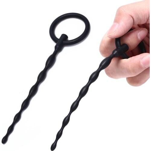 1PCS 130cm Urethral Stretcher Irritation Rod Silicone Male Penis Plug Tube Urethral Sound Catheter Dilator Massage