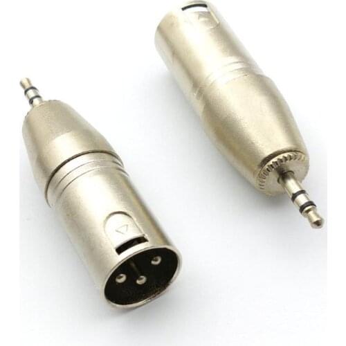 1pcs 3 pin XLR Audio Male Plug Connector to 3.5mm stereo plug connectors