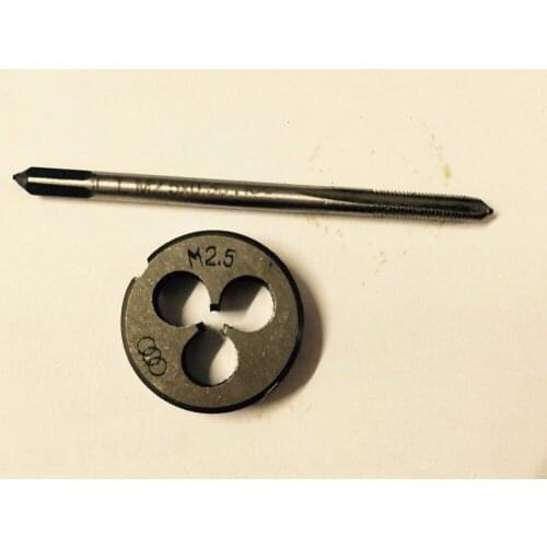 1pc HSS Machine M2.5 X 0.45mm Plug Tap and 1pc M2.5 X 0.45mm Die Threading Tool