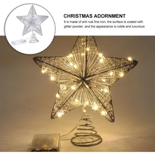 1Pc Exquisite Star Hanging Decor Pentagram Pendant Shiny Christmas Tree Ornament