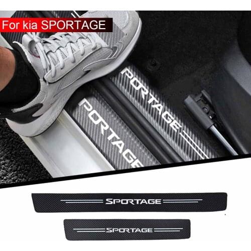 4pcs car threshold Imitation carbon fiber Protect Car stickers for kia SPORTAGE Car Accessories