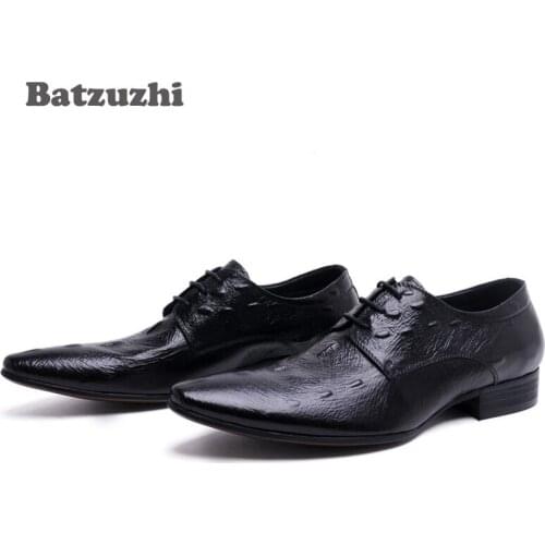 Batzuzhi 2018 NEW Grain Leather Shoes Mens Dress Shoes Black Male Business Shoes Top Quality Brand Men Wedding Zapatos Hombre