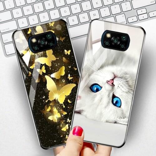 Case For Xiaomi Poco X3Pro Cases Luxury Funda Poco X3 NFC F3 M3 Pro F2 Pocophone F1 Redmi K40 K30 10x X3Pro Tempered Glass Cover
