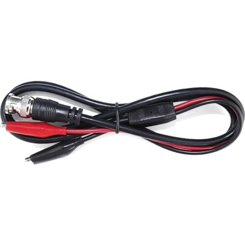 1.1m Digital Oscilloscope BNC Probe Test Leads 50 ohm Coaxial Q9 Male Plug to Dual Alligator crocodile clip test line cable