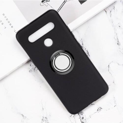 For LG K61 LMQ630EAW, LM-Q630EAW Back Ring Holder Bracket Phone Case Cover Phone TPU Soft Silicone Cases for LG Q61