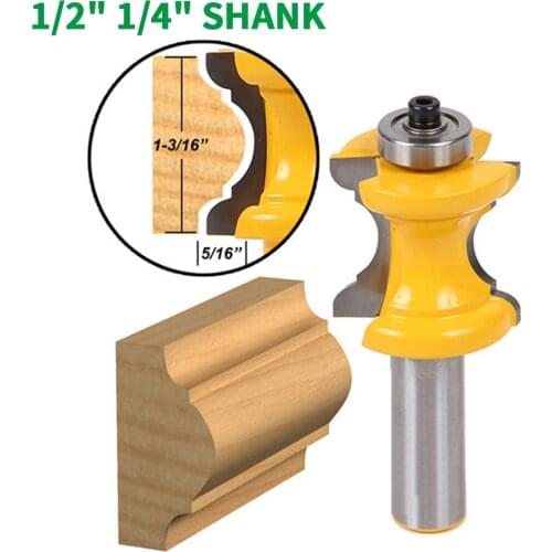 1PC 1/2" 12.7MM Shank Milling Cutter Wood Carving Bullnose With Bead Column Router Bit Line knife Woodworking Tenon Cutter Wood