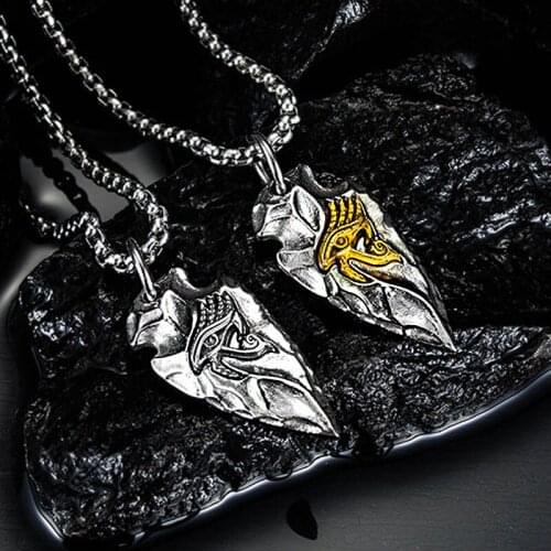 Eye of Horus necklaces mens hip hop pendant necklace stainless steel simple Wedjat Eye statement necklace jewelry on the neck