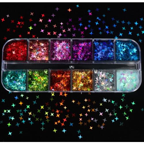 Star Shape Sequins Holographic Glitter Resin Filling Epoxy Resin Mold Pigment Resin Art Supplies Jewelry Making Nail Decorations