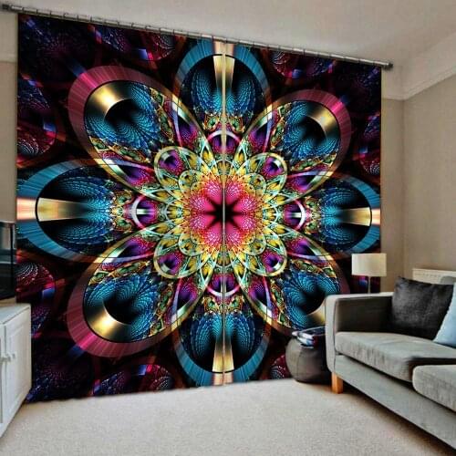 Personality flower curtains 3d curtains new window balcony thickened windshield blackout curtains