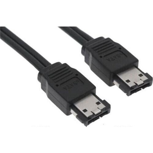 1M E-SATA to eSATA 7 Pin Male to Male DATA 3.0 Gbps Speed Cable External Triple Shielded Clip Lead
