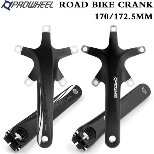 PROWHEEL 130 BCD Road Bike Crankset 170/172.5mm Crank with BB Bottom Bracket BB ROAD/Foldable Cycling Bicycle Cranks Parts