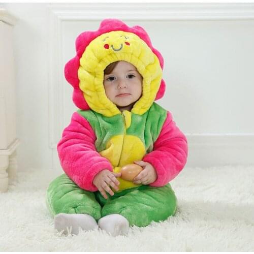 Creative fashion 3D Cartoon baby clothes one-piece rompers suit high quality flannel