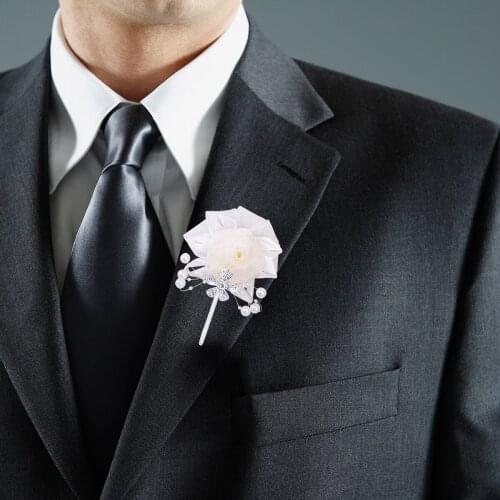 Cream Color Bride Bridesmaid Wrist Corsage Silk Rhinestones Groom Groomsmen Corsage Wedding Dress Accessories T978-Z