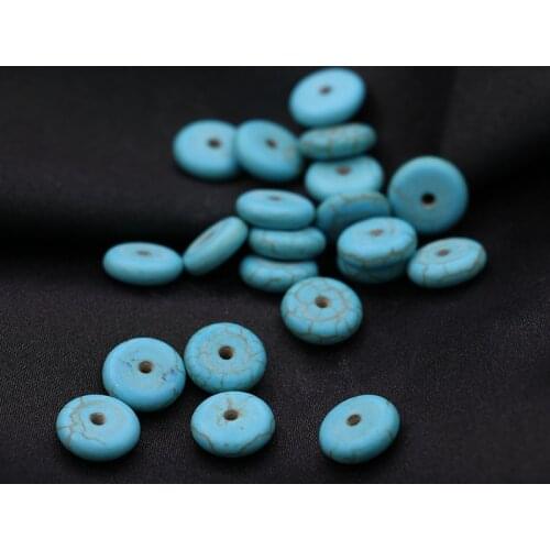 10mm Blue Turquoise Stone Round Spacer Loose Beads for Jewelry Making Bracelet Necklace Earrings Accessories 20pcs