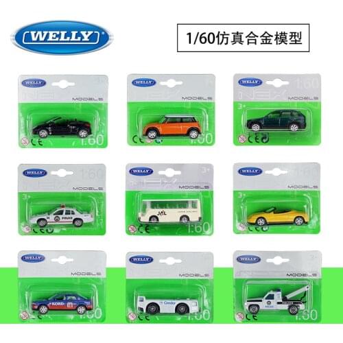 WELLY 1/60 scale airport simulation metal model car, bus, tractor, airport boarding car, sports car, SUV birthday/Christmas gift