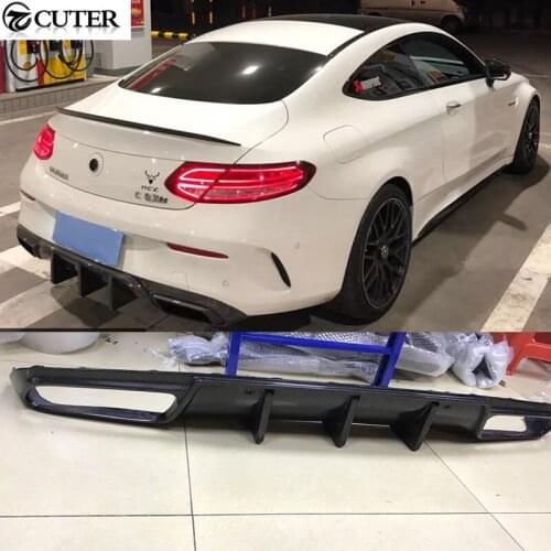 W205 COUPE C300 C63 AMG carbon fiber rear bumper Lip diffuser For Mercedes-Benz W205 C63 15-UP