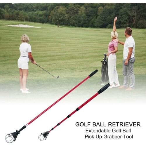 Golf Ball Retriever Extendable Golf Ball Pick Up Grabber Tool Stainless Steel Telescopic Weatherproof Golf Ball Retriever