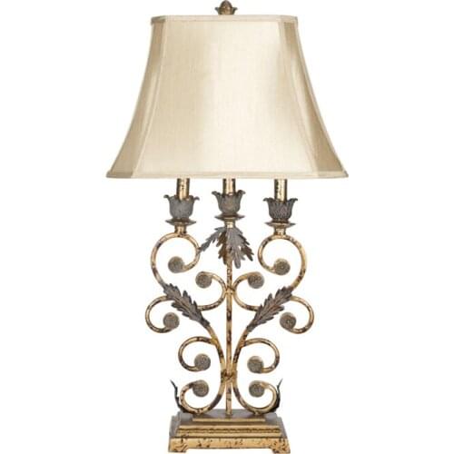 American retro table lamp bedroom bedside table living room study country creative warm home decoration iron table lamp