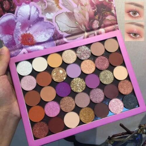 Coco Urban Fashion Glitter Sequins Eyeshadow Palette 35 Colors Detachable Matte Metallic Eyes Shadows Pigment Nude Makeup TSLM1