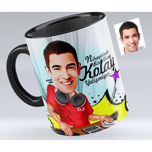 Personalized Mr DJ Caricature Of Black Mug cup-1