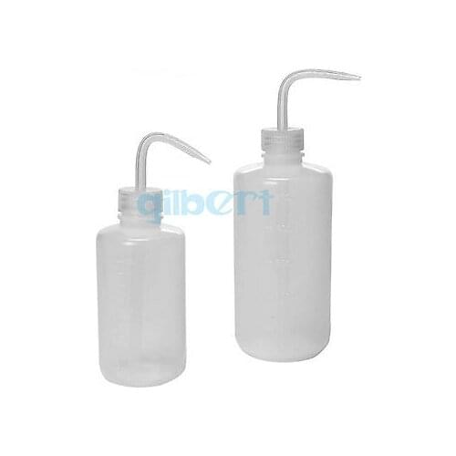 250ml 500ml Plastic PE Mouth Diameter 23mm Squeeze Bottle Tattoo Wash White Bent Tip Clear Labware