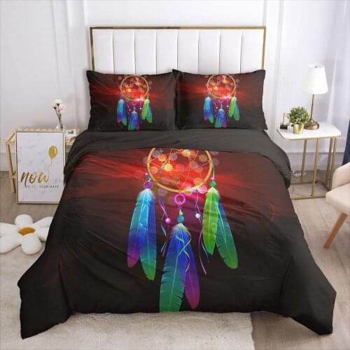 3D Bohemia Duvet Cover Set Bedding Sets Feather Quilt Covers Pillowcases Comforther Cases Full Twin Single Double Size Bed Linen
