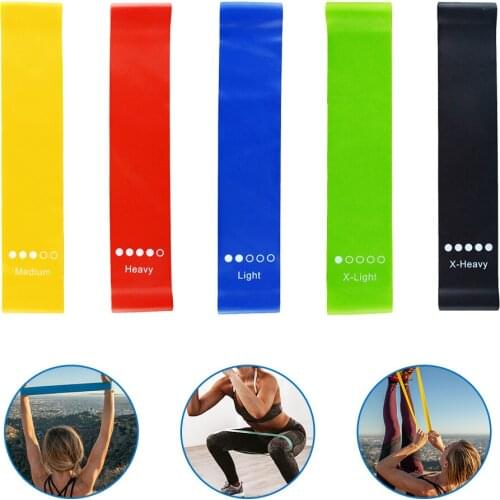 5 sizes Indoor Yoga Fitness Equipment 0.35mm-1.1mm Outdoor Rubber Band Pilates Exercise Workout Rubber Band