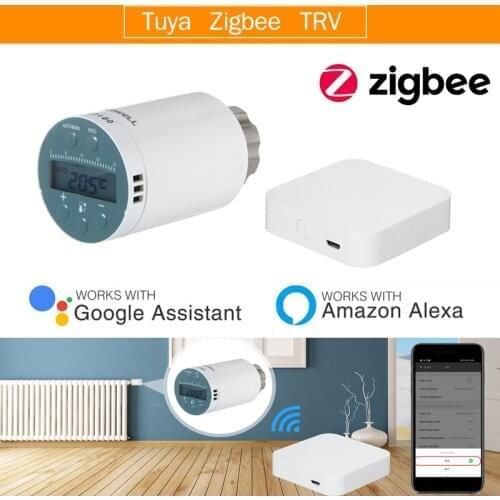 SEA801-ZIGBEE Smart Heating Radiator Thermostat Compatible with Amazon Alexa Google Home Programmable Thermostatic TYGWZW-01N