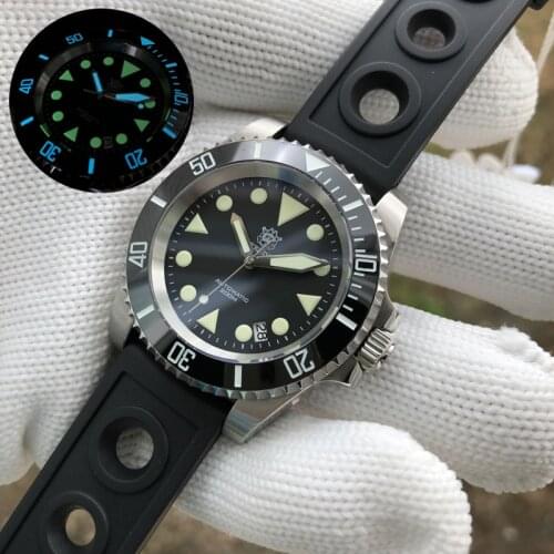 STEELDIVE mens dive watches,top luxury brand men automatic watch 200m waterproof wristwatch Switzerland luminous clock sapphire