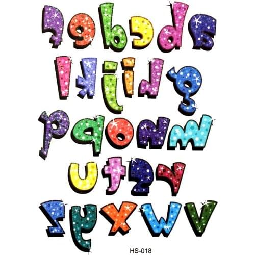 3PCS Enligh Letter Waterproof Temporary Tattoos Men Numeral harajuku tatuagem Flash Gold tattoo Kids henna tatoo sticker