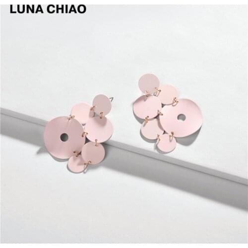 LUNA CHIAO Fashion Jewelry Rubber Coating Statement Earrings Matte Colored Big Earring for Women