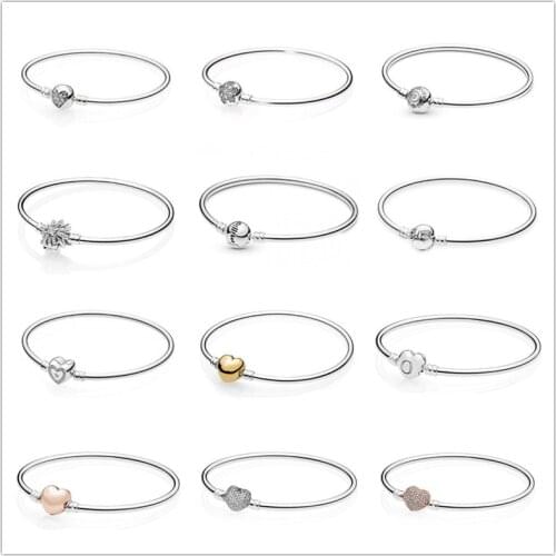 925 Sterling Silver Wonderful World Park Castlel Clasp Snake Chain Pan Bracelet Fit Women Charm Jewelry