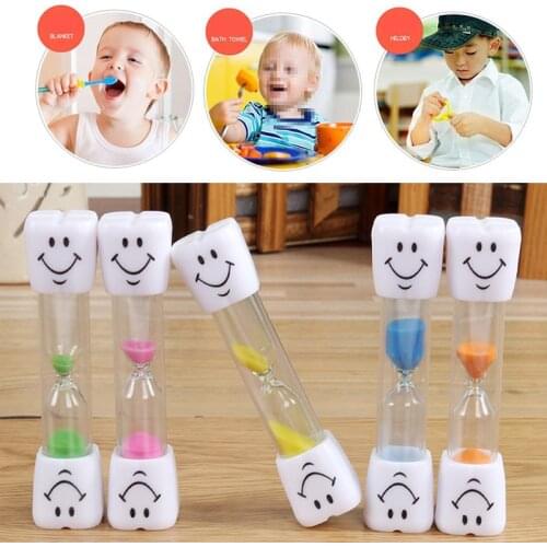 1PC 2019 New Smiling Face Gifts Sand Clock Decorative Sand Clock 3 Minutes The Hourglass Household Items Kids Toothbrush Timer